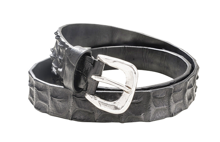 Saltwater Crocodile Belt: Navy Blue