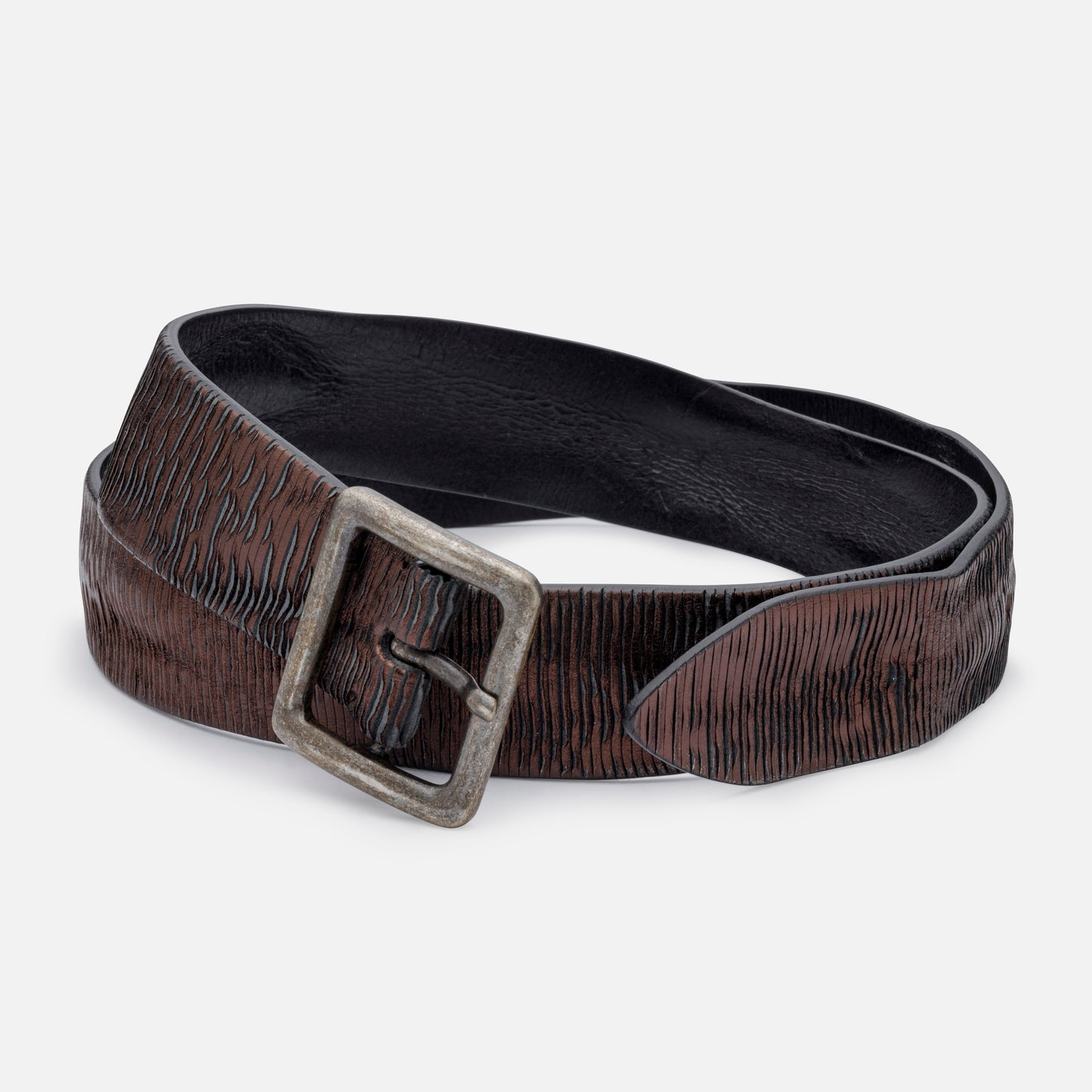 BLADE LEATHER BELTS WITH ANTIQUE NIKEL BUCKLE H 4 cm