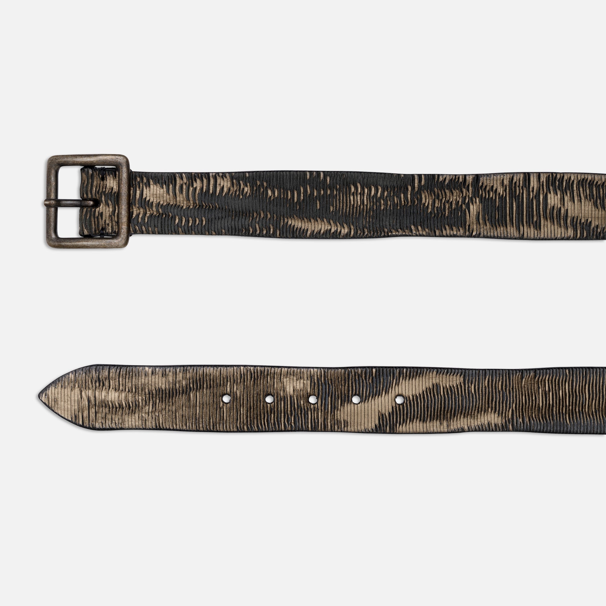 BLADE LEATHER BELTS WITH ANTIQUE NIKEL BUCKLE  H 4 cm