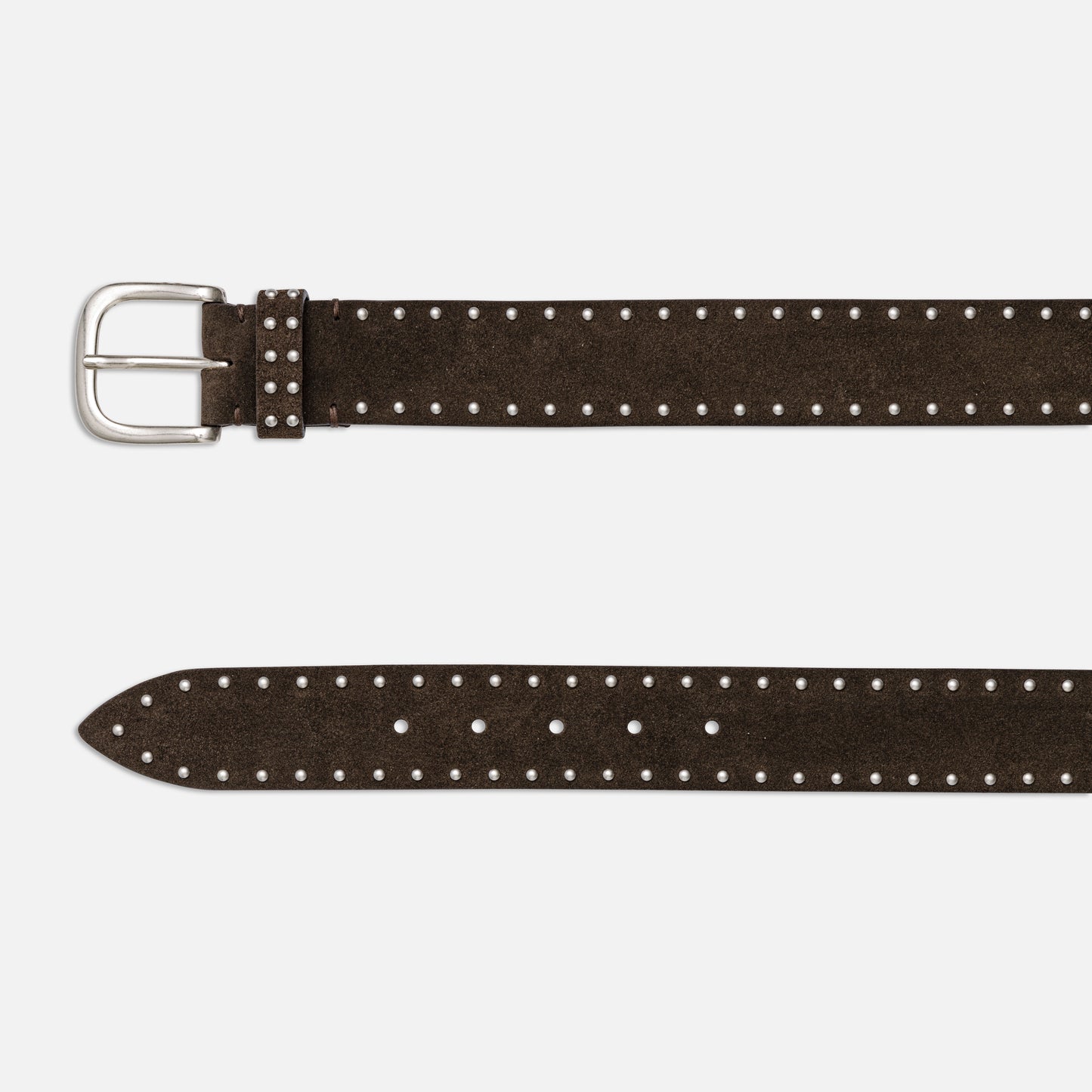 TESTA MORO ALASKA LEATHER BELTS WITH STUDS AND SILVER BUCKLE  H 4 cm