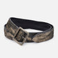 BLADE LEATHER BELTS WITH ANTIQUE NIKEL BUCKLE  H 4 cm