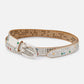 BELTS IN PILERNO STUDDED WITH SILVER BUCKLE