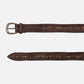 BREIL ESPRESSO LEATHER BELTS WITH STUDS AND OLD NIKEL BUCKLE